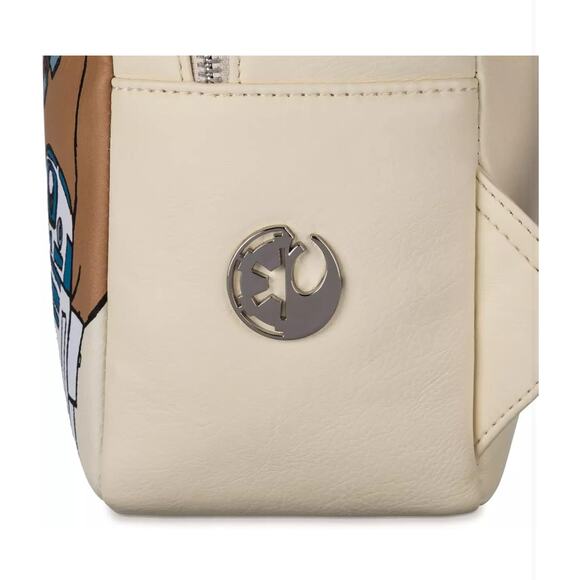 NWOT Disney Parks Star Wars Loungefly Mini Backpack Bag w Character Application - Picture 2 of 4